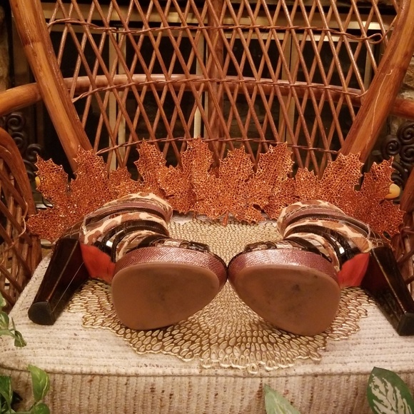 Luichiny Rear Zip Mixed Media Leather Animal Print Platform Sandal Booties - Picture 9 of 13